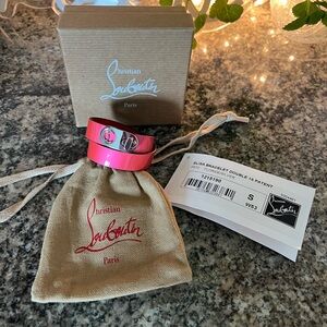 Christian Louboutin Elisa Patent Double-Wrap, Turn Lock Bracelet